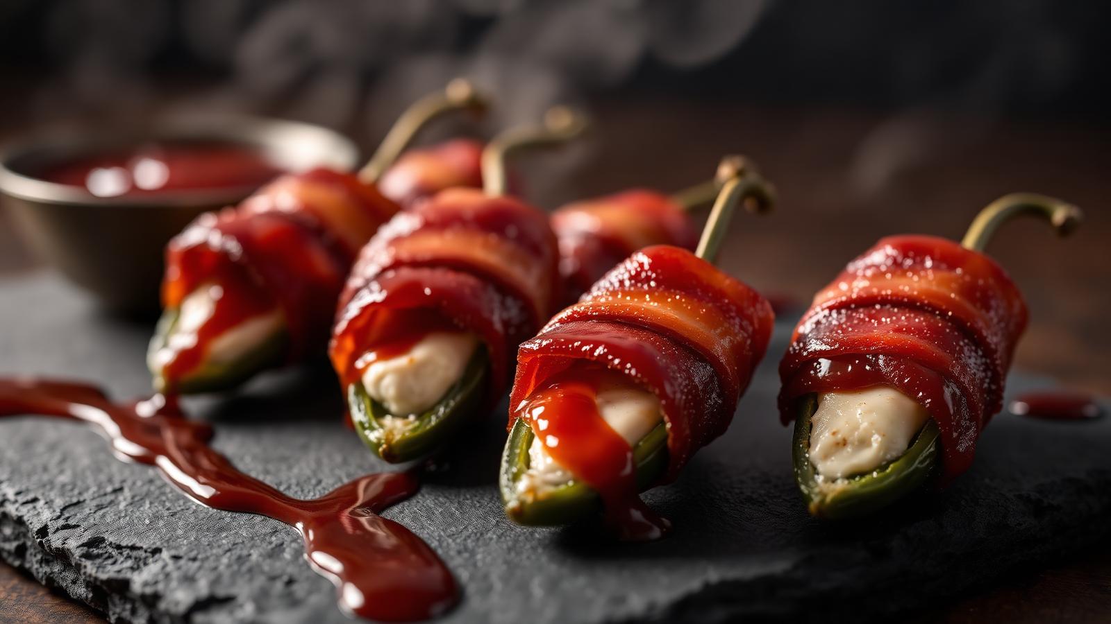 Bacon-wrapped wolf turds appetizer