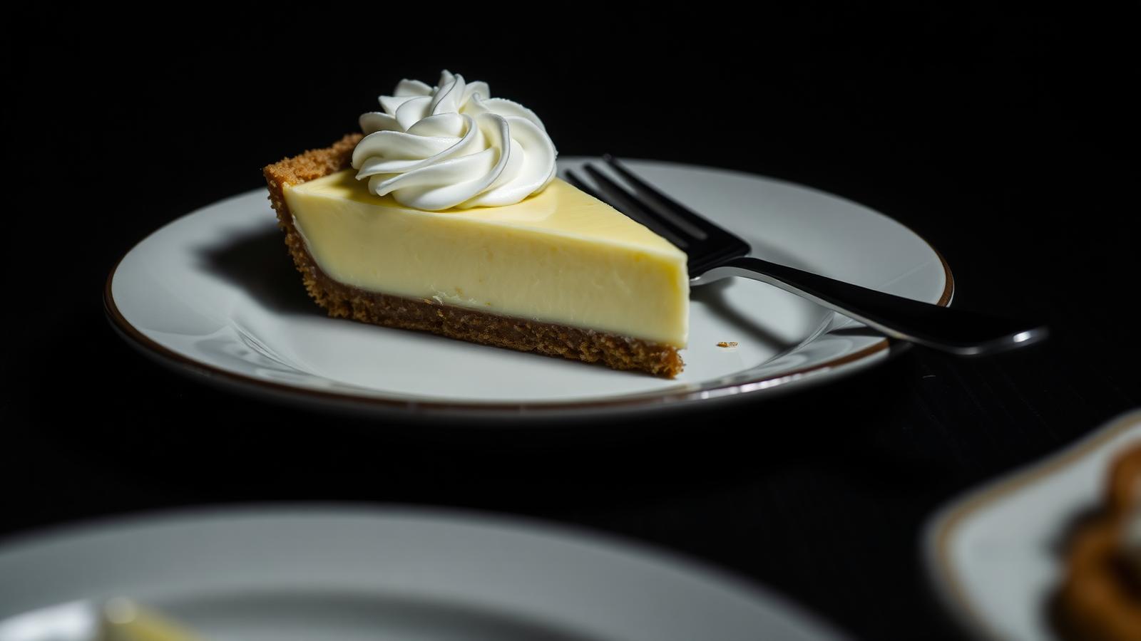Slice of key lime pie